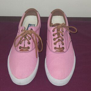 Polo Ralph Lauren Vaughn Pink Canvas Leather Lace Up Size 10